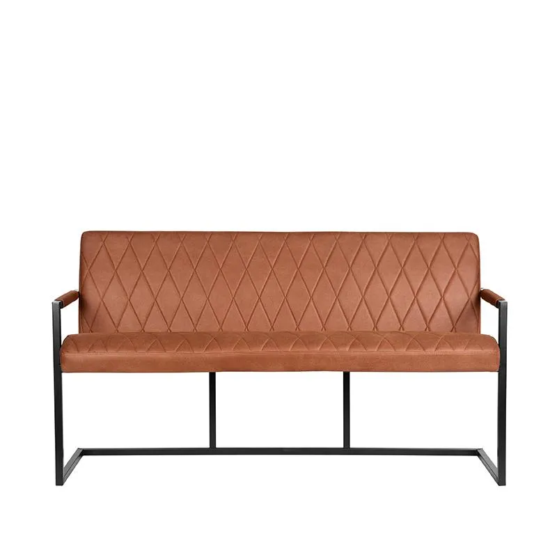 Eetkamerbank Denmark - Cognac - Microfiber - 155 cm