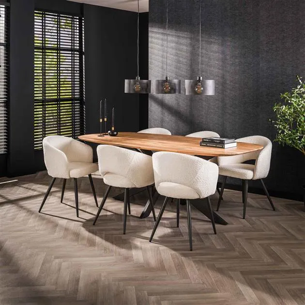 Eetkamertafel 215 Arhus solid / Massief acacia naturel