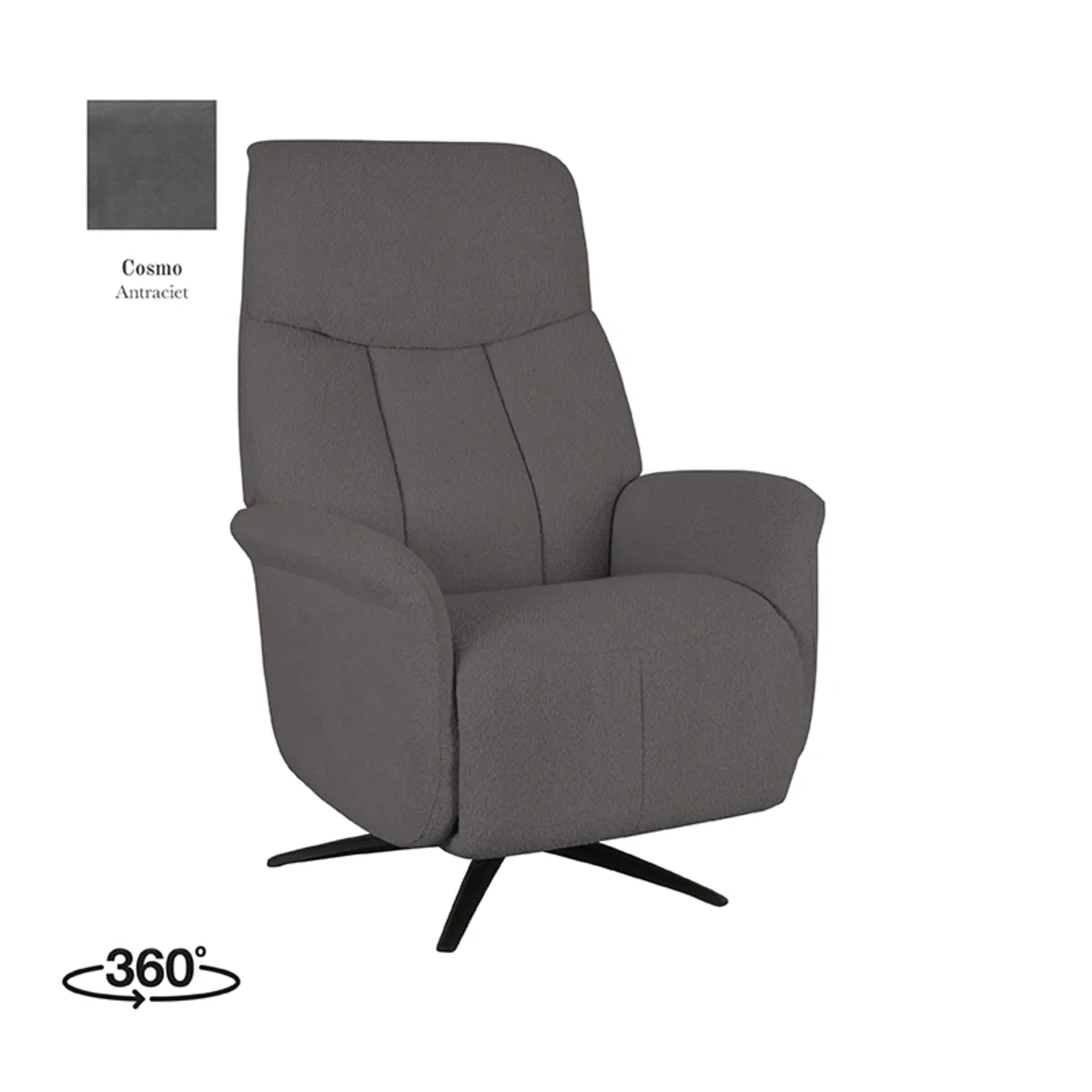 Fauteuil Oslo - Antraciet - Cosmo - Elektrische