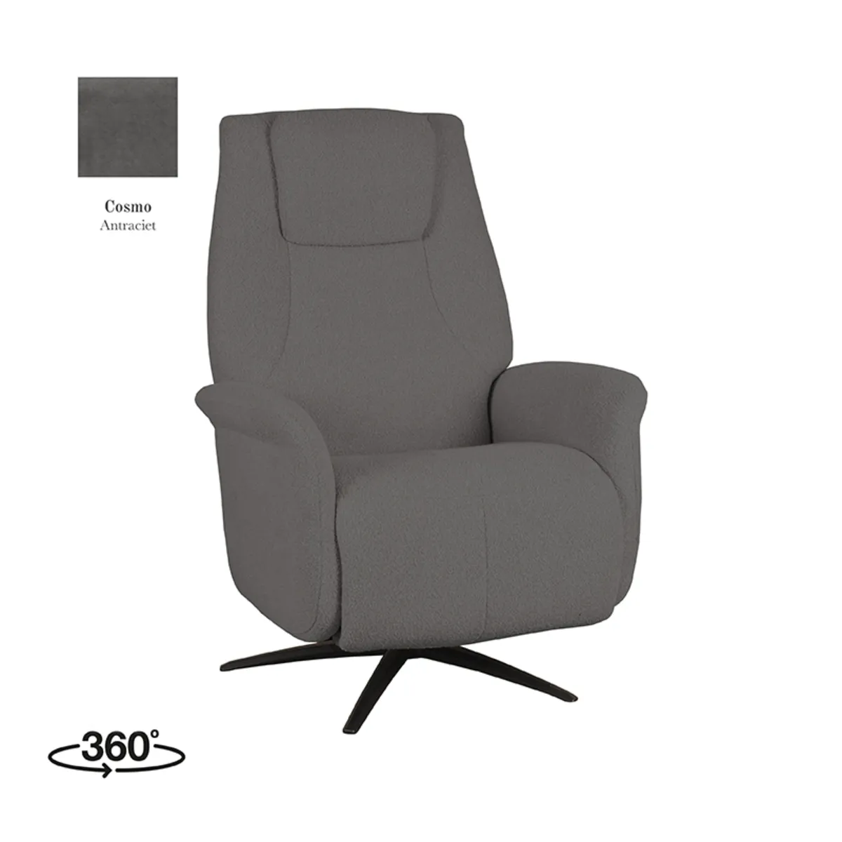 Fauteuil Stockholm - Antraciet - Cosmo - Elektrische