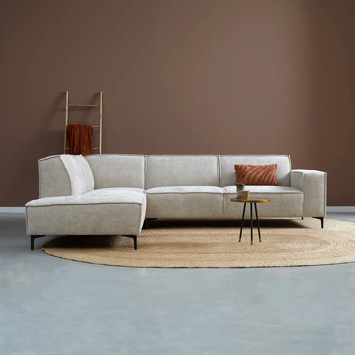 Hoekbank river Links Beige