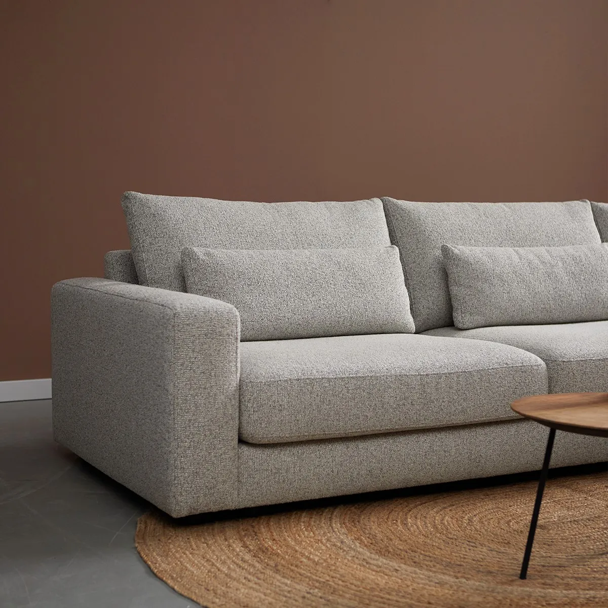 Loungebank Como Rechts Grijs