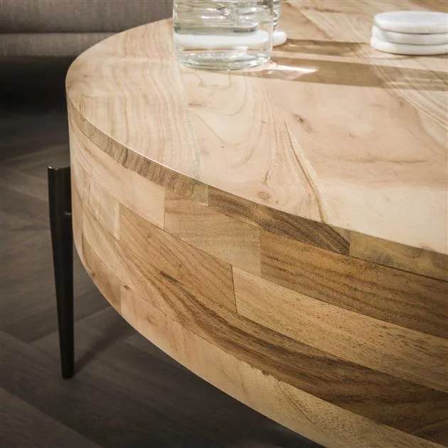 Salontafel 120 bulky wood / Massief acacia naturel