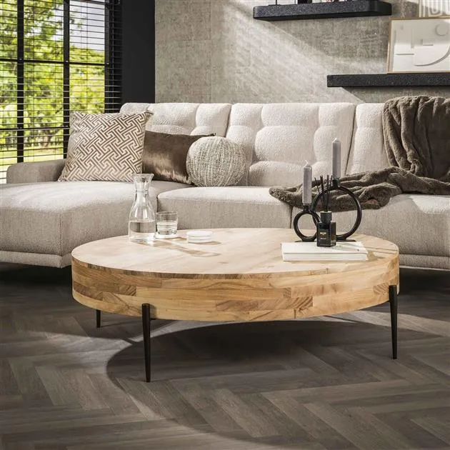 Salontafel 120 bulky wood / Massief acacia naturel