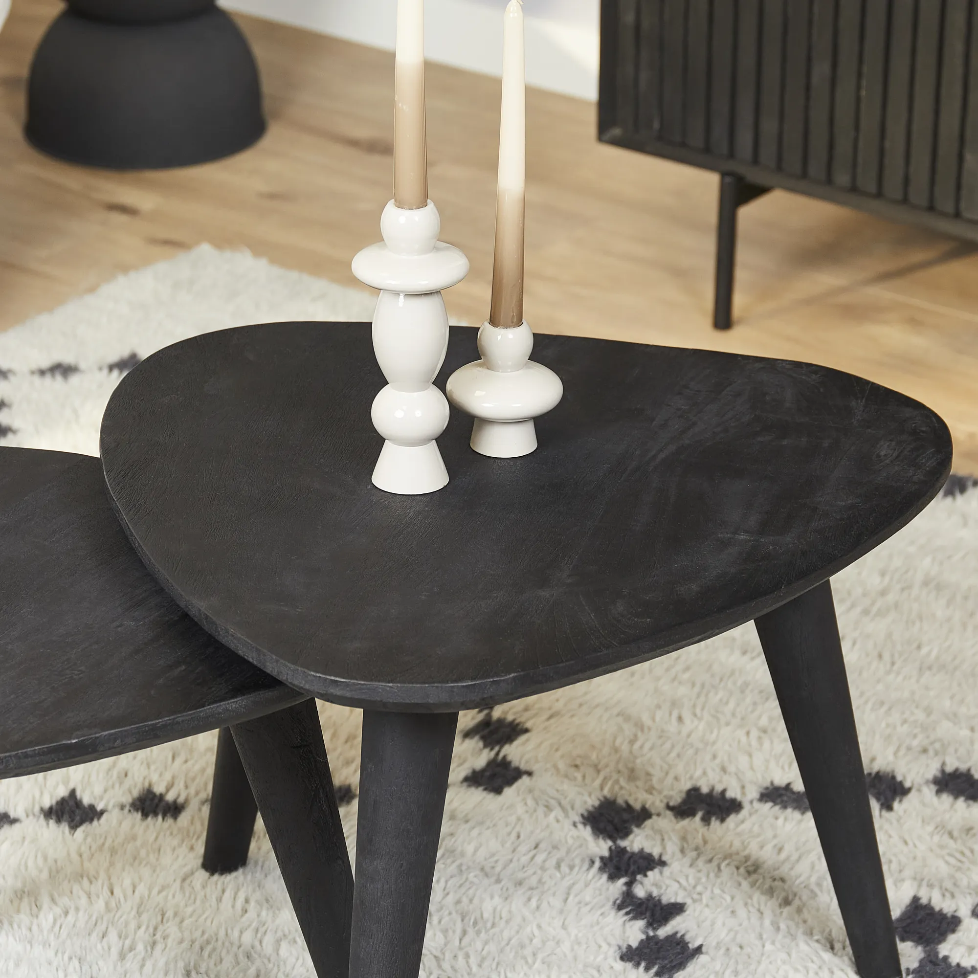 Salontafel Omaha Black | 60 cm | Set van 2