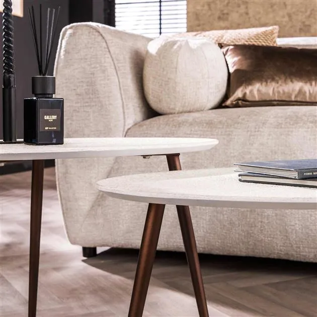 Salontafel set/2 driehoekig stone / Marmer composiet