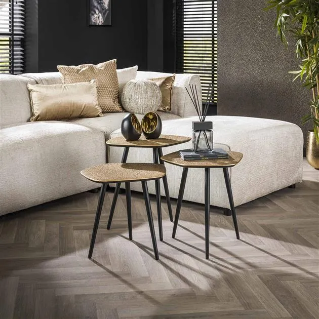 Salontafel set/3 point metallic / Brons antiek / Brons antiek