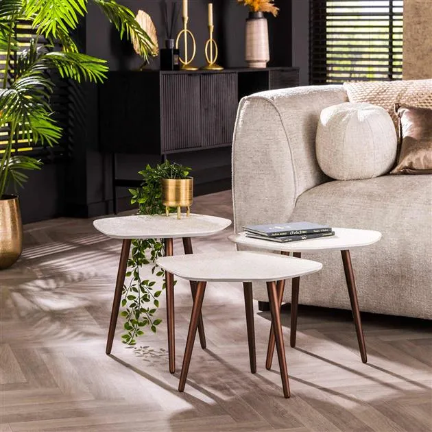 Salontafel set/3 point stone