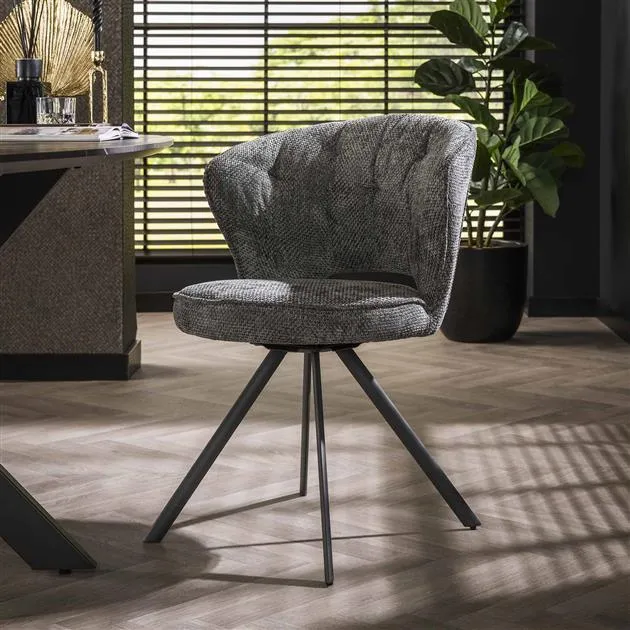 Stoel halfronde rug spring VPE2 / Polo stof antraciet