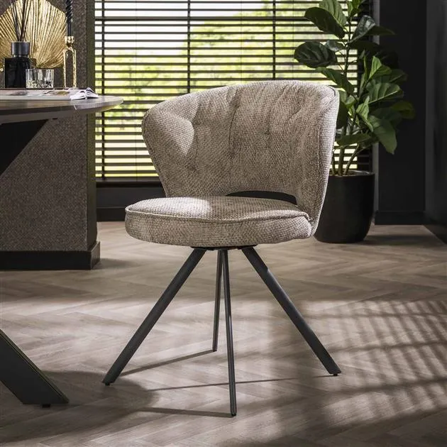 Stoel halfronde rug spring VPE2 / Polo stof taupe