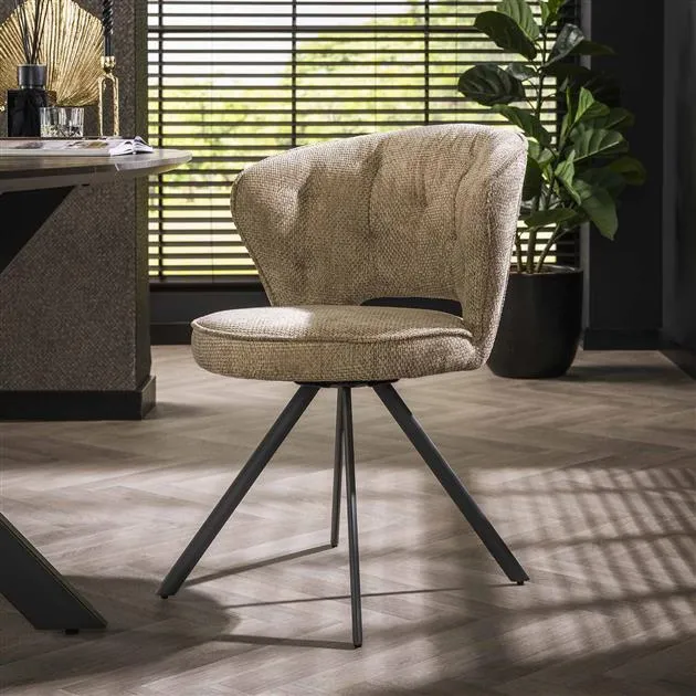 Stoel halfronde rug spring VPE2 / Polo stof zandkleur