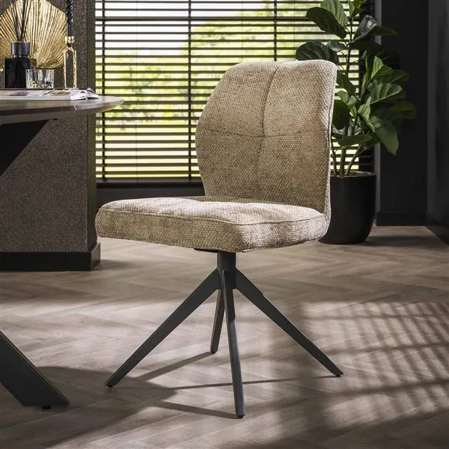 Stoel hoge rug spring VPE2 / Polo stof zandkleur