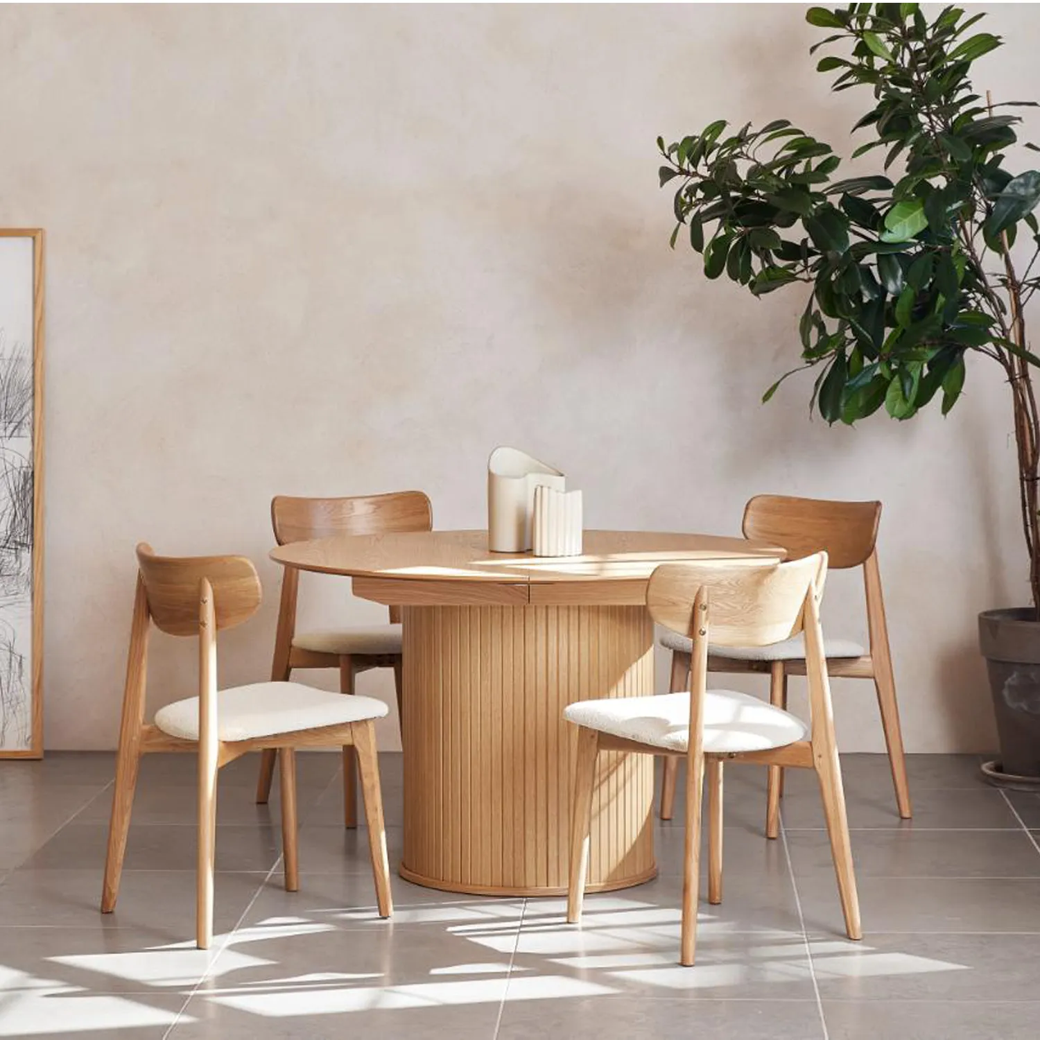 Uitschuifbare eettafel Nola 120/167cm Naturel