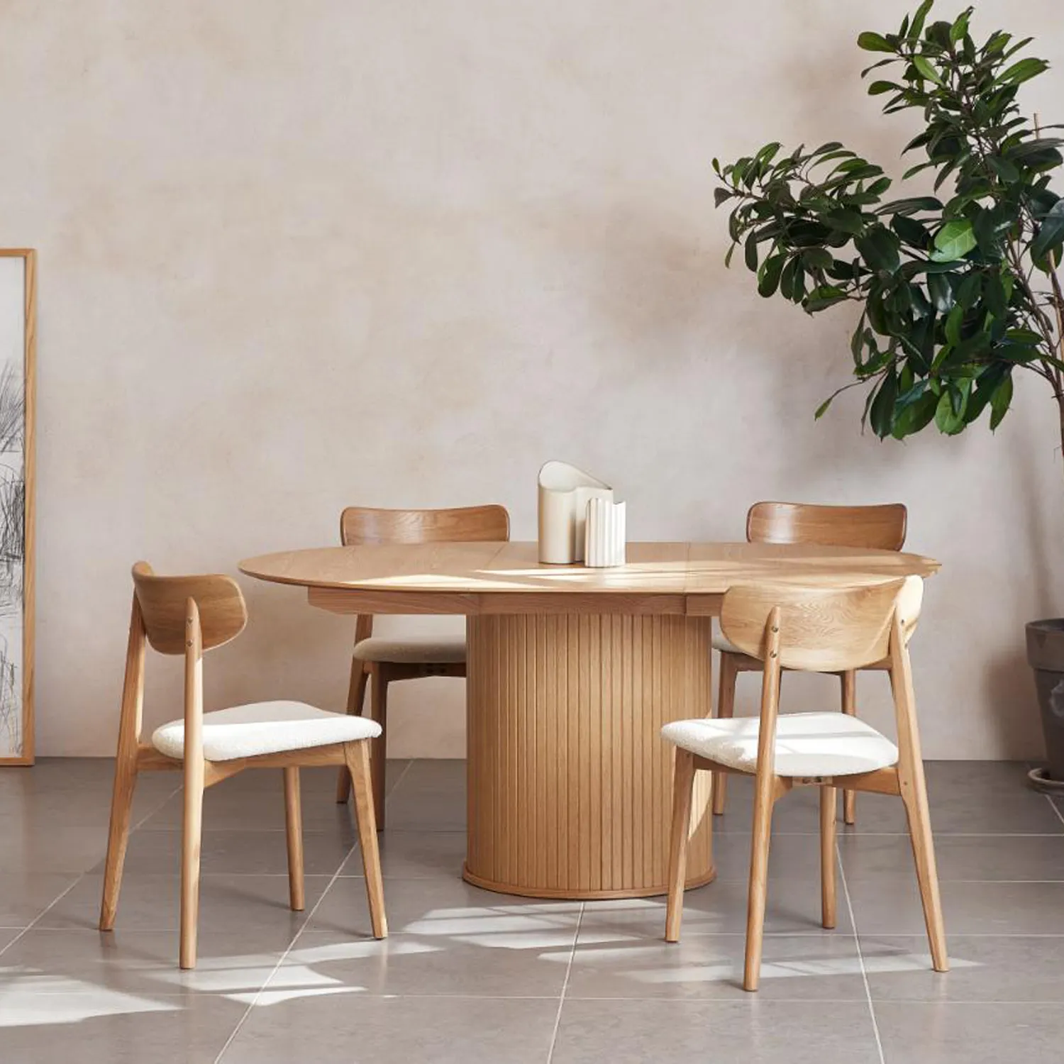 Uitschuifbare eettafel Nola 120/167cm Naturel