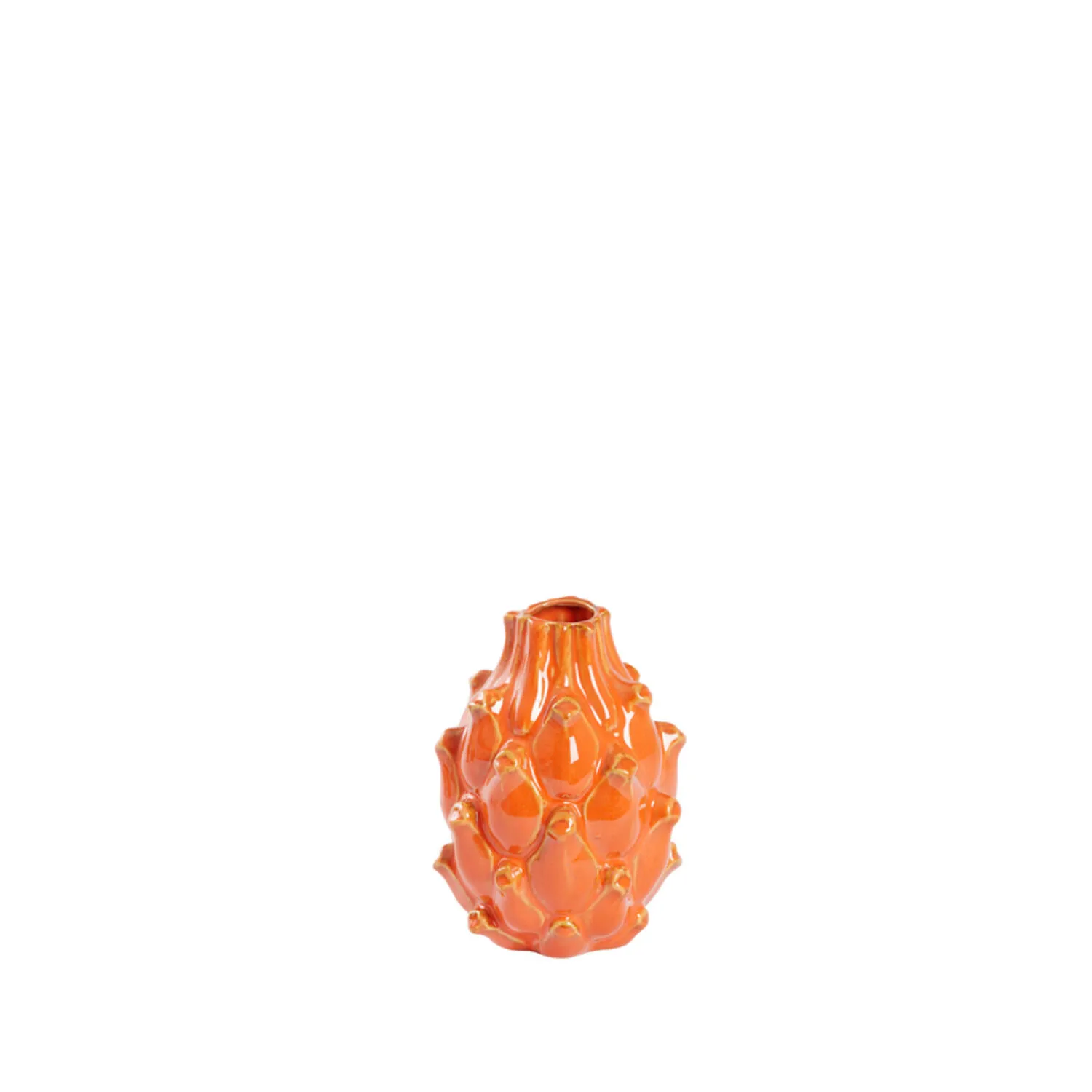 Vaas deco Ø10x13 cm TAYA keramiek oranje