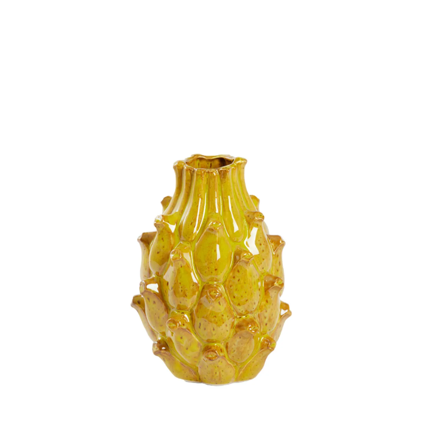 Vaas deco Ø12,5x16,5 cm TAYA keramiek geel