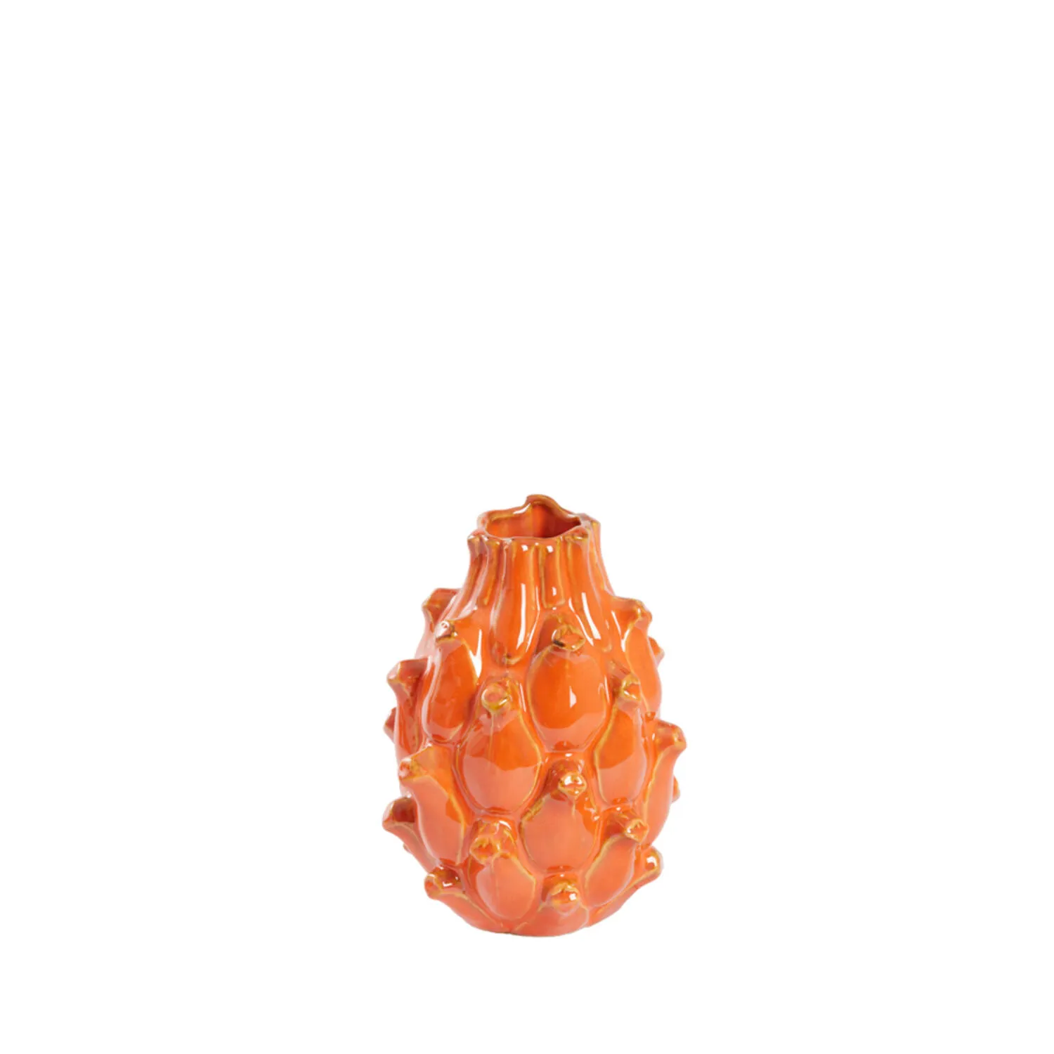 Vaas deco Ø12,5x16,5 cm TAYA keramiek oranje