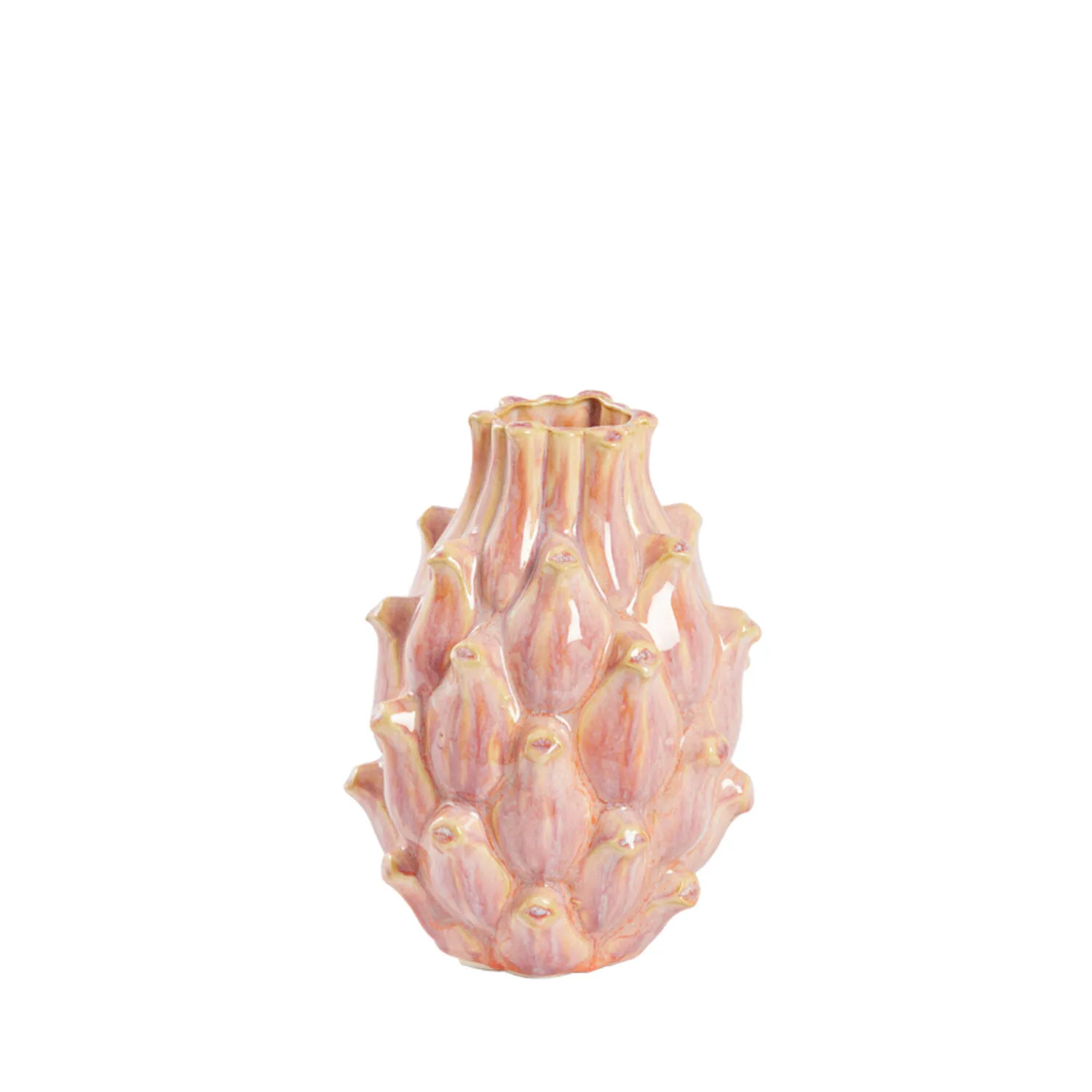 Vaas deco Ø16x21 cm TAYA keramiek roze