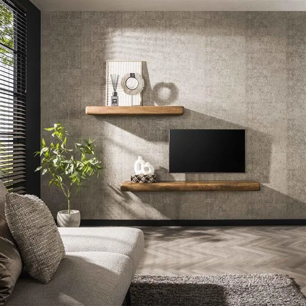 Wandplank 170 sleek / Massief mango zandkleur