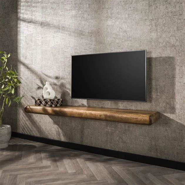 Wandplank 170 sleek / Massief mango zandkleur