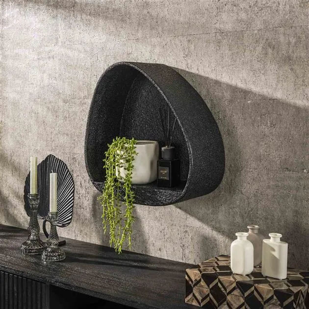 Wandschap metallic driehoek / Grijs