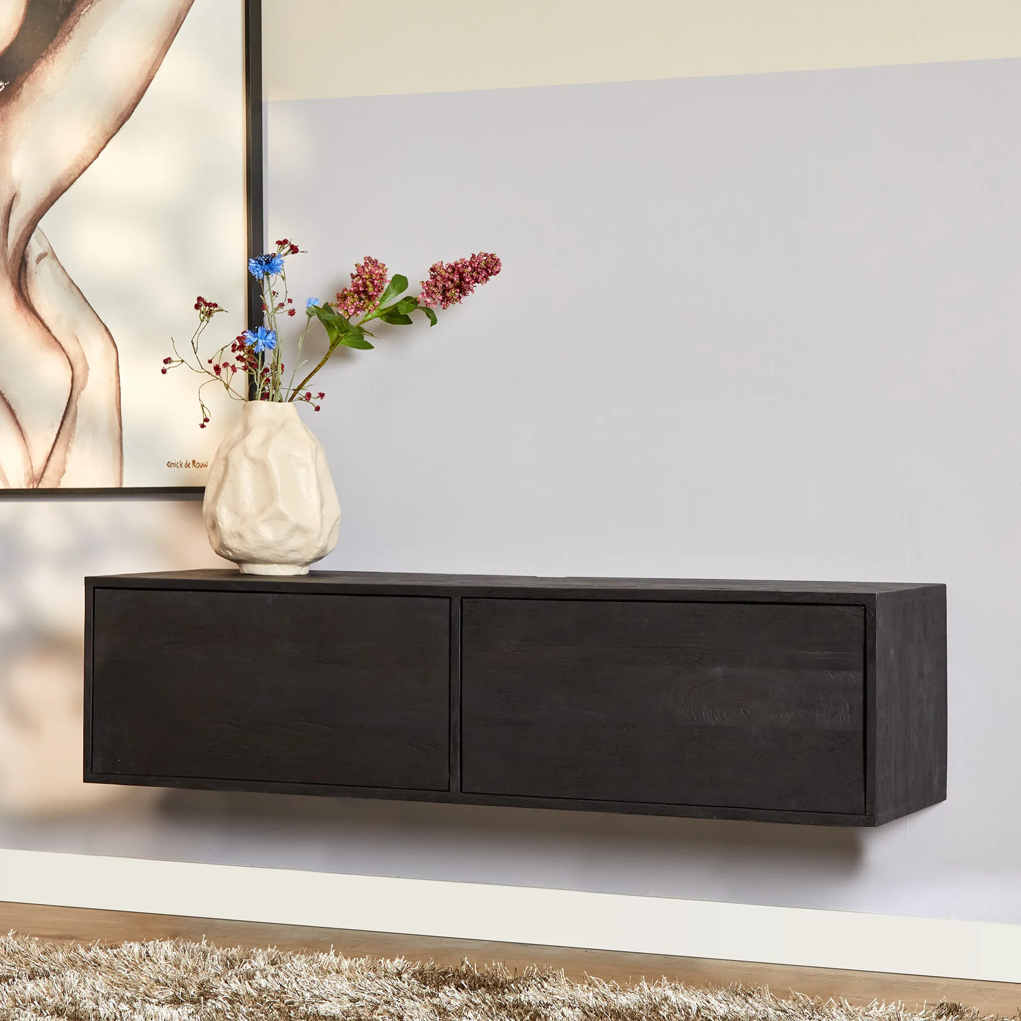 Zwevend tv meubel Vision Black  120 cm