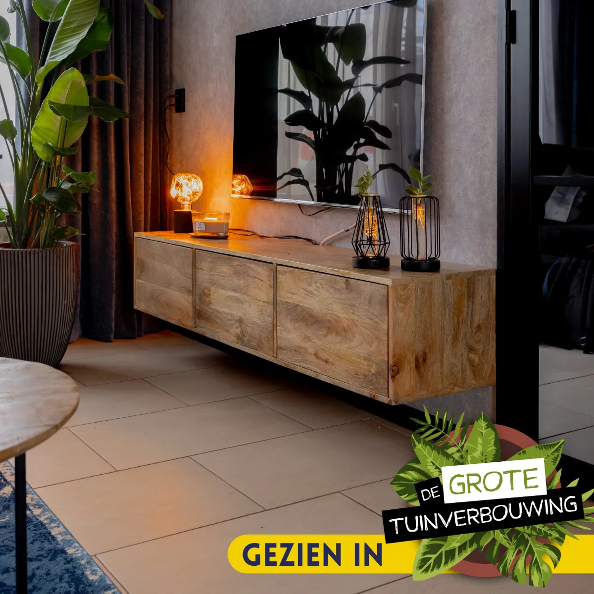 Zwevend tv meubel Vision Naturel 160 cm