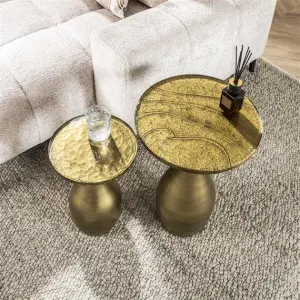 Bijzettafel Eclipse druppel S / Goud antiek finish