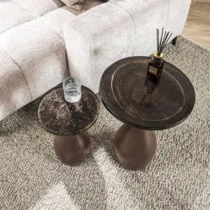 Bijzettafel Eclipse druppel S / Koper antiek finish