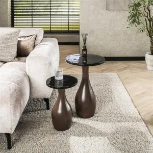 Bijzettafel Eclipse druppel S / Koper antiek finish