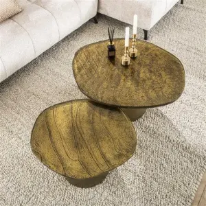 Salontafel Eclipse set/2 / Goud antiek finish