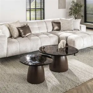 Salontafel Eclipse set/2 / Koper antiek finish
