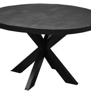 Showroommodel, zelf afhalen! Eettafel Black Circle III 120 Zwart Mangohout