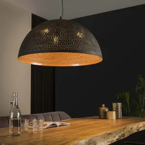 Showroommodel, zelf afhalen! Hanglamp 70 punch / Zwart bruin