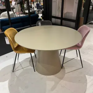 Showroommodel, zelf afhalen! Jorre Eettafel Mdf Militair Bruin Ø120cm