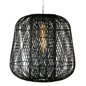 Showroommodel, zelf afhalen! Moza Hanglamp Bamboe Zwart 100x100cm