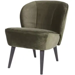 Showroommodel, zelf afhalen! Sara Fauteuil Fluweel Warm Groen