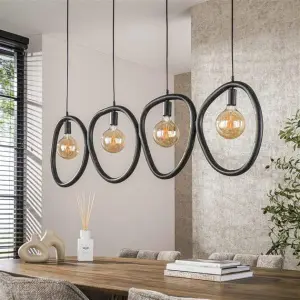 Hanglamp Pebble 4 lichts / Artic zwart