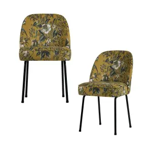 VOGUE EETKAMERSTOEL VELVET POPPY MOSTERD