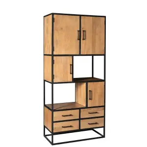 Vakkenkast Denver Mangohout en staal 90 cm