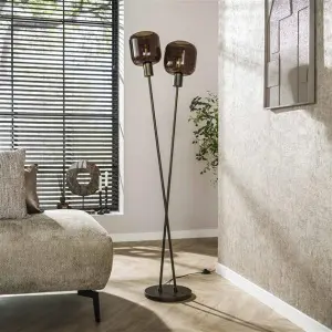 Vloerlamp Bronza 2-lichts / Sienna brown