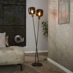 Vloerlamp Bronza 2-lichts / Sienna brown