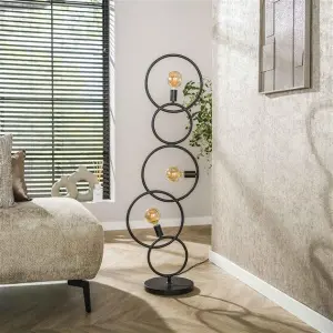 Vloerlamp Loop 3-lichts / Artic zwart