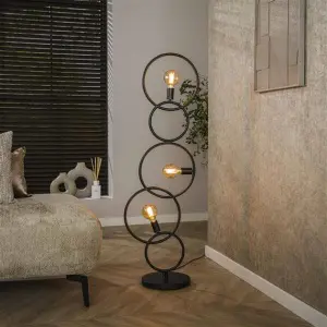 Vloerlamp Loop 3-lichts / Artic zwart