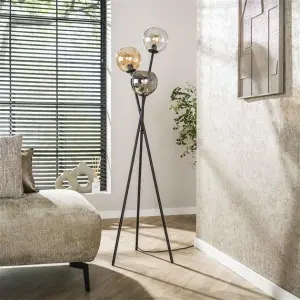 Vloerlamp Multi Globe 3-lichts / Artic zwart