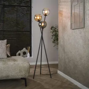 Vloerlamp Multi Globe 3-lichts / Artic zwart