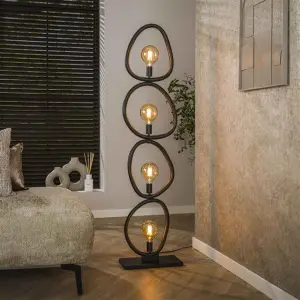 Vloerlamp Pebble 4-lichts / Artic zwart