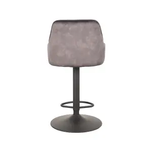 Barkruk Fender - Antraciet - Velours - Zithoogte 64-84