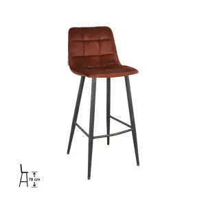 Set V 2 - Barkruk Jelt - Rust - Velours - Zithoogte 78