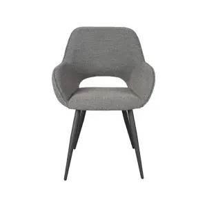 Set V 2 - Eetkamerstoel Fer - Grijs - Boucle - Black Frame